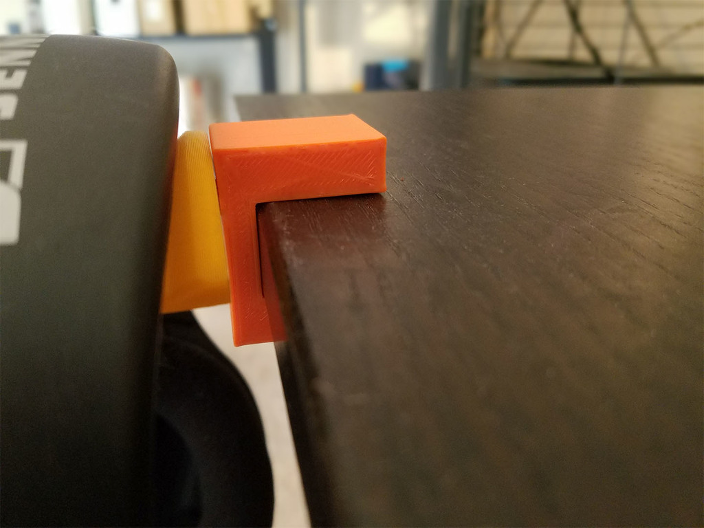 Headphone Holder bracket for 20mm thick desk [Modified for Ikea Galant]