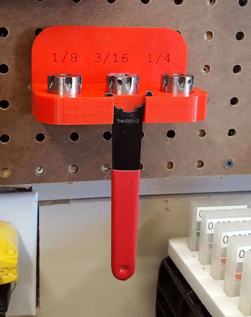 PreciseBits Collet, Locknut and Wrench Holder for Pegboard