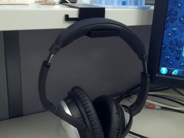 Desk headphone hook