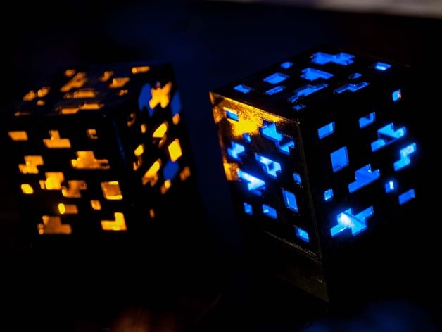 Minecraft Ore Lamp Cube Block - Red Stone / Diamond / Gold / ect.