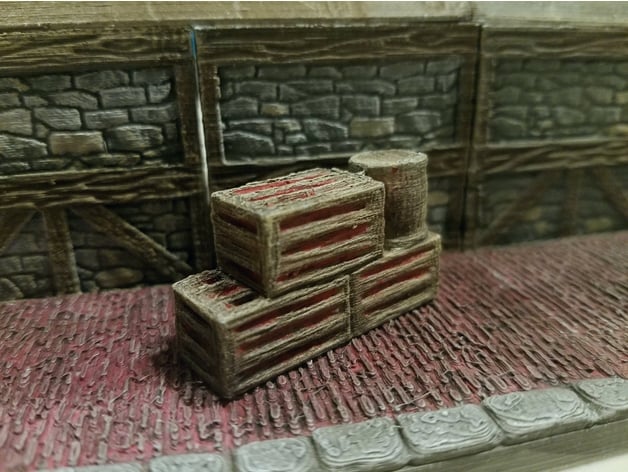 Image of Threednd Crates and Barrel