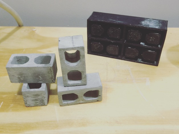 4 Miniature cinder block mold