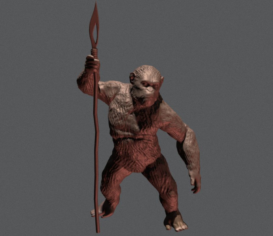 CAESAR FROM PLANET OF THE APES INSPIRITED MODEL (LOW-POLY VERSION)