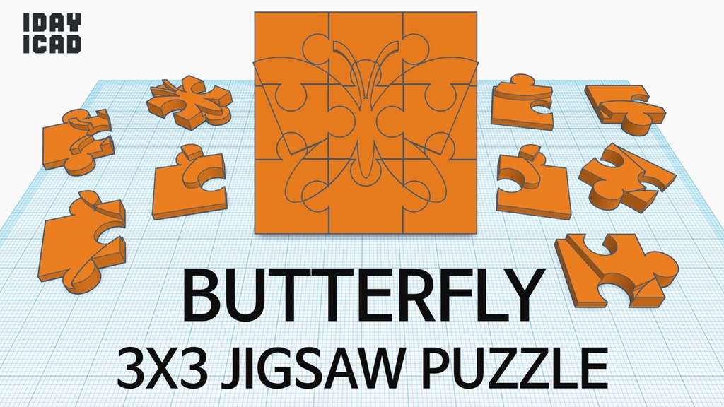 [1DAY_1CAD] 3X3 JIGSAW PUZZLE BUTTERFLY