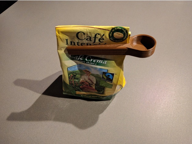 Coffee measuring spoon and bag clip