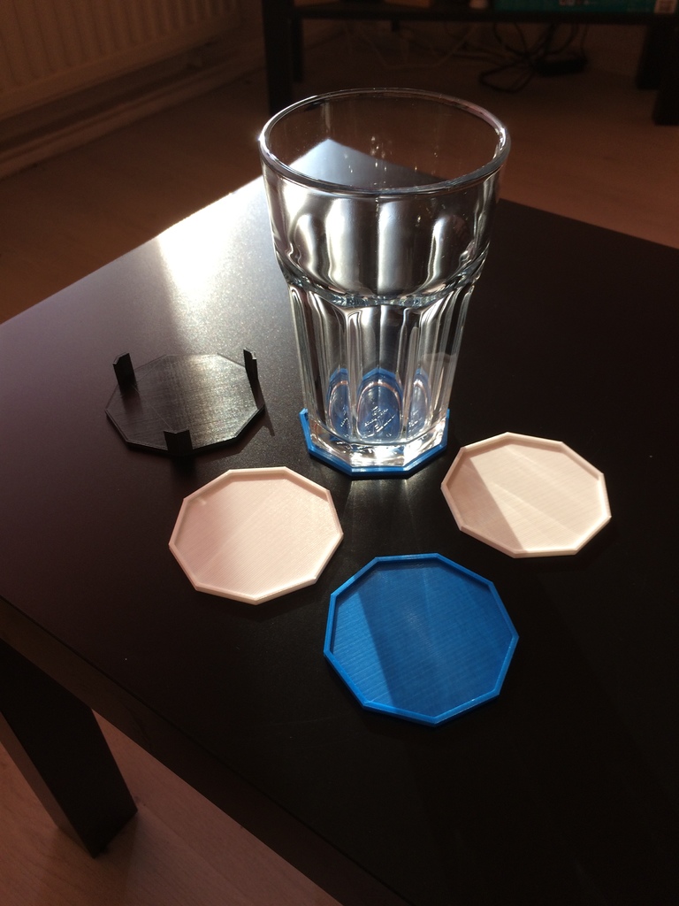 Glass coasters with holder