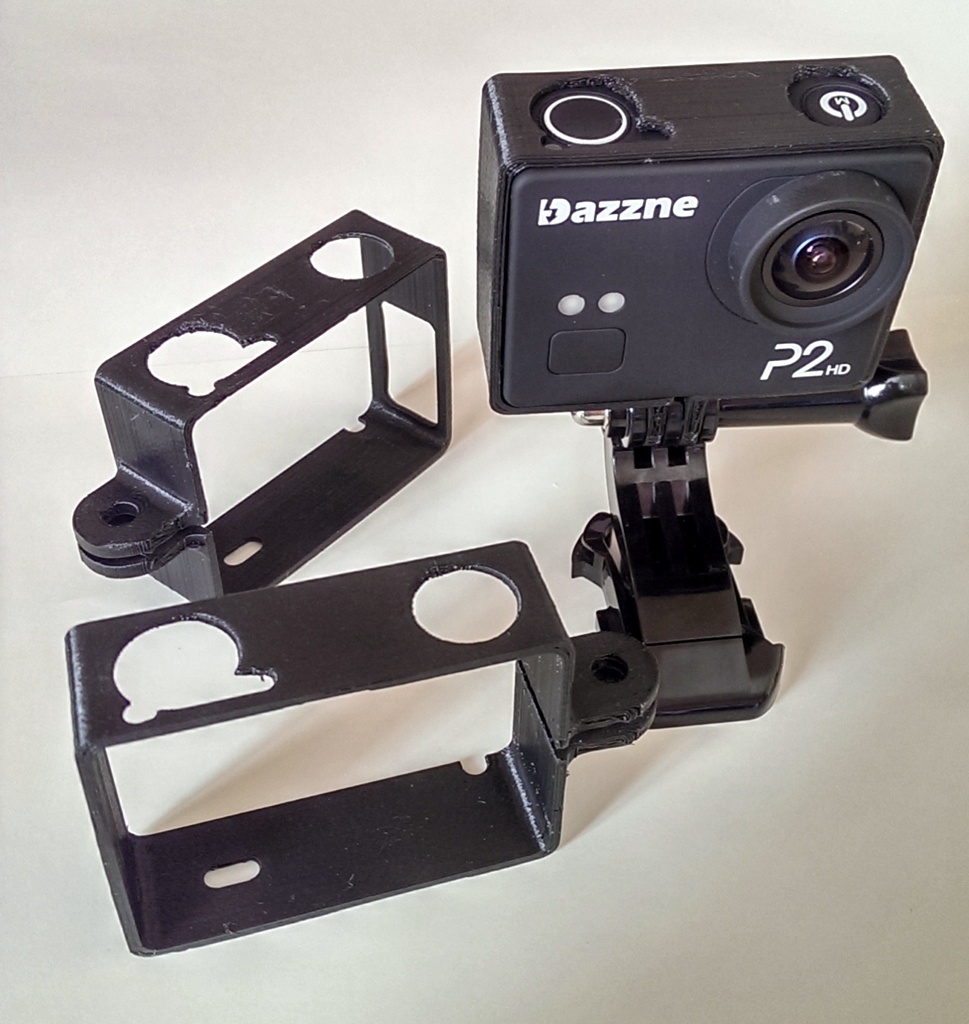 GoPro style Dazzne P2 HD camera mount without waterproof case ( Center / Left / Right )
