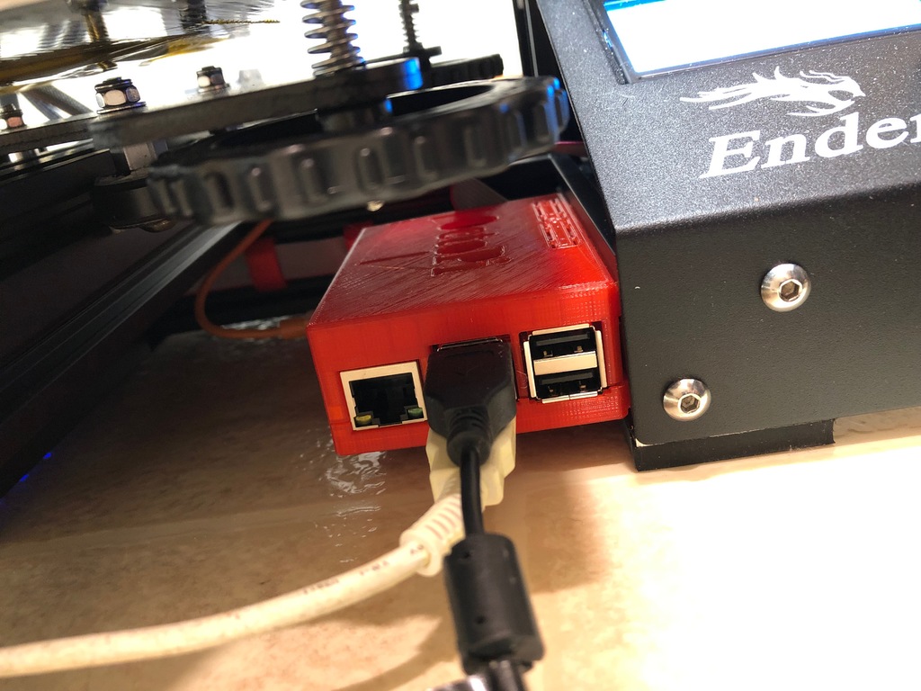 Raspberry Pi 3B+ case for Ender 3 dual rail Octoprint Remix