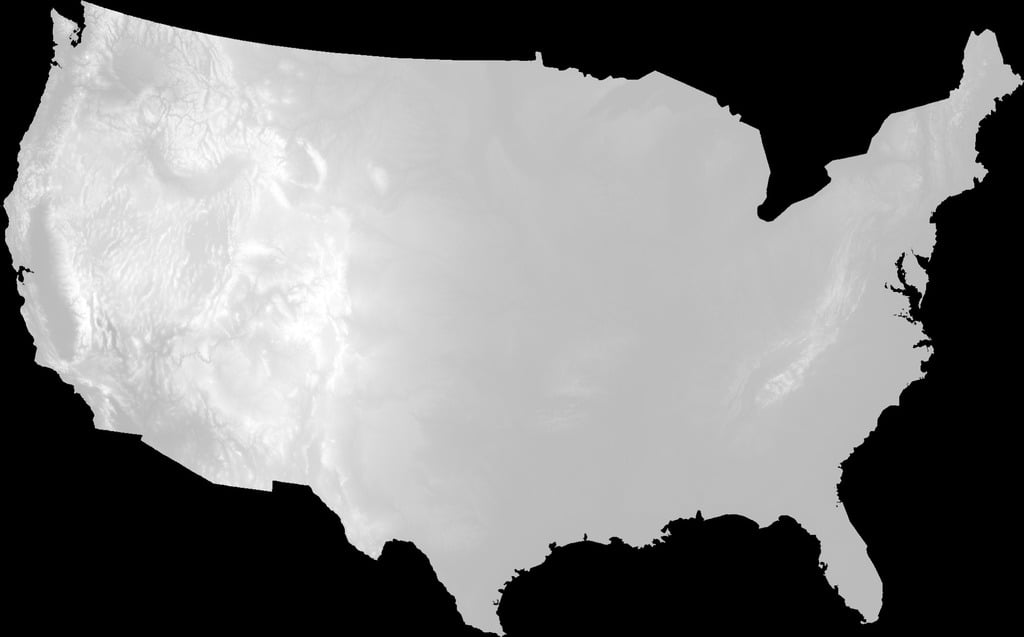 United States Height Map