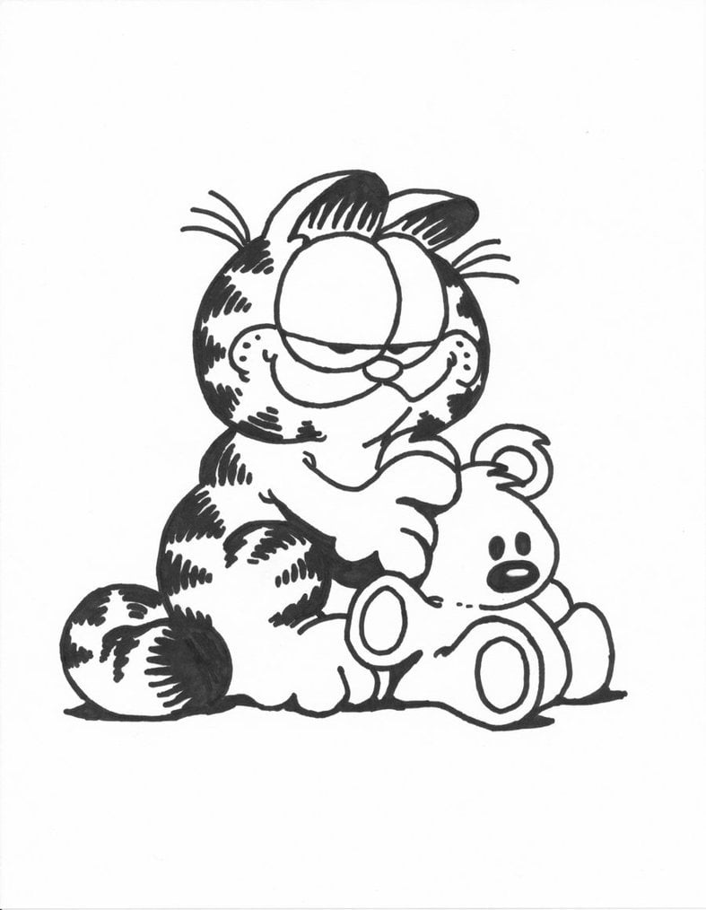 Garfield and Pooky drawn by Kat Inator