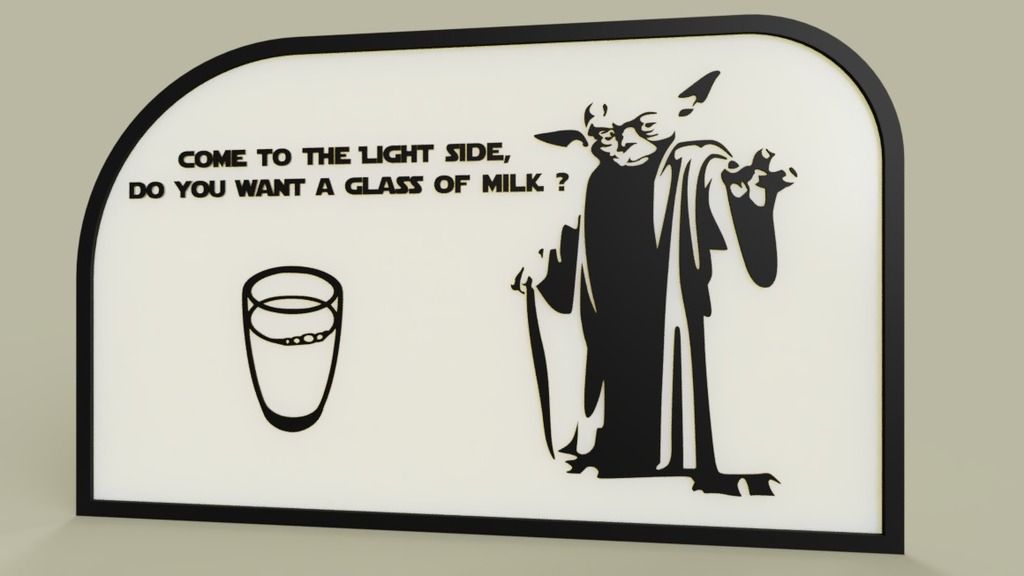 StarWars - YODA - come to the light side, do you want a glass of milk