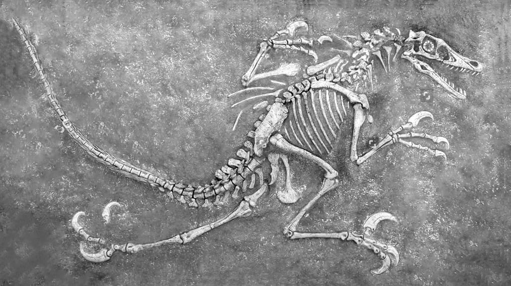 Velociraptor Dinosaur Fossil (Complete) 