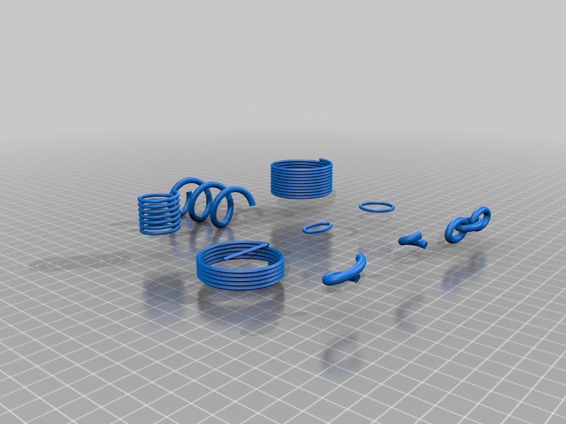 OpenSCAD library - Springs, helicoils, elliptic rings