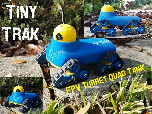 Tiny Turret Quad Track - Tiny Servo Driven FPV RC Tank - Tiny Trak