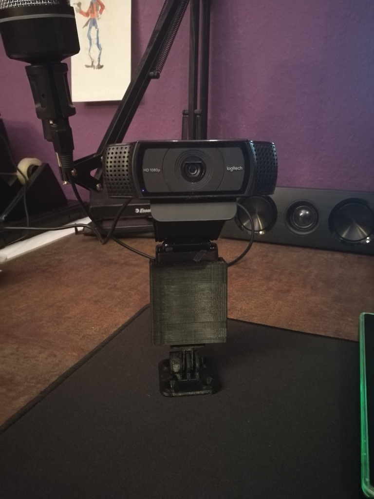 Logitech C920 Holder with Go Pro connection