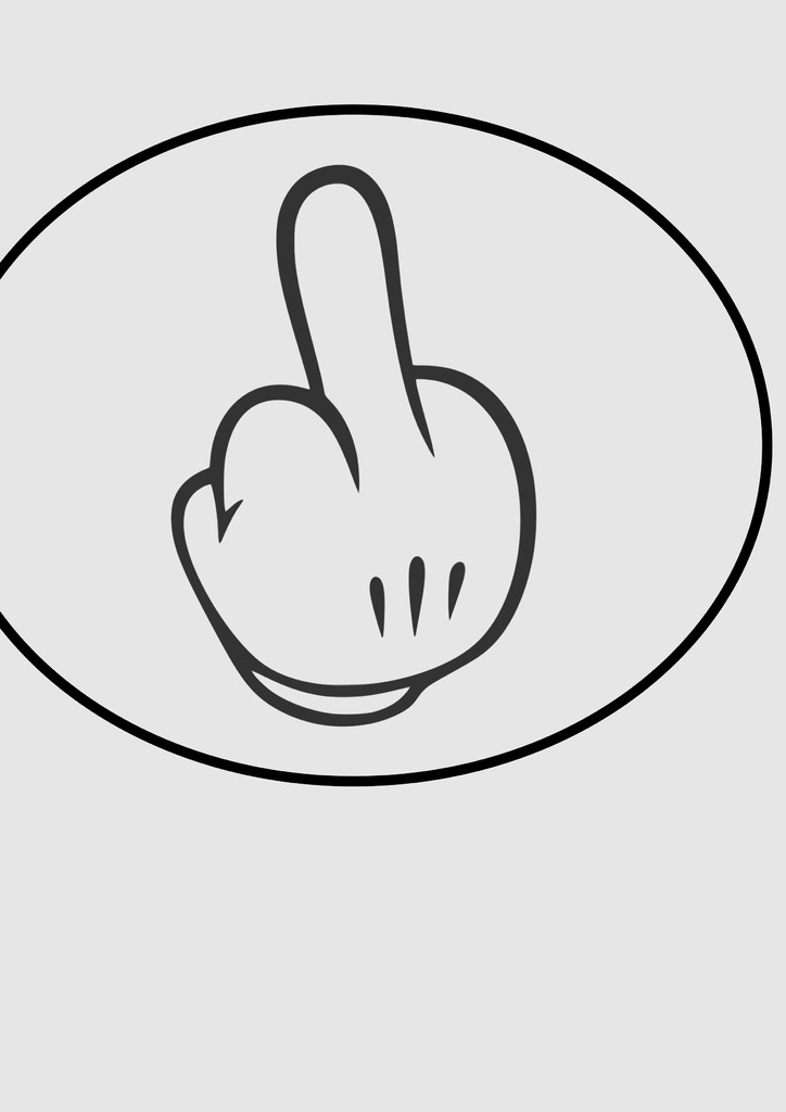 middle finger cartoon CNC cut with svg