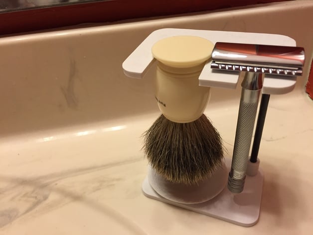 Adjustable safety razor and brush stand