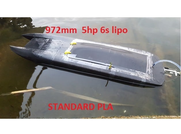 BIG RC Powerboat in parts for easy -ish "Happy Printing" "5hp"  The Beast