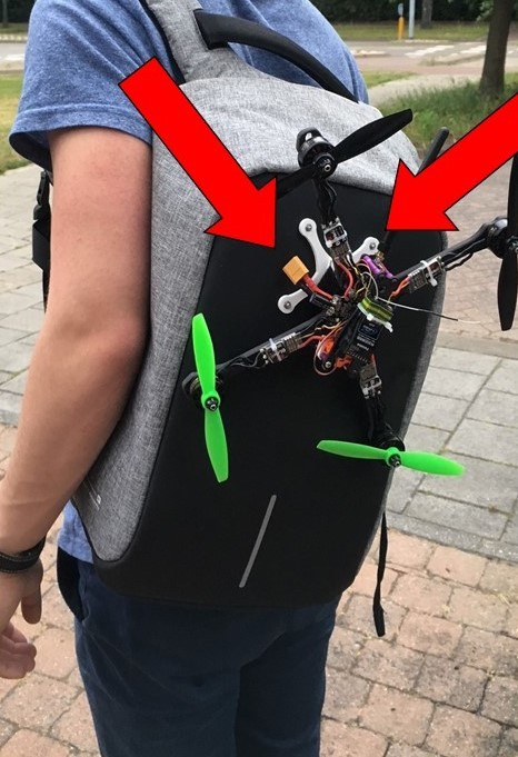 Drone backpack holder clamp - STL files