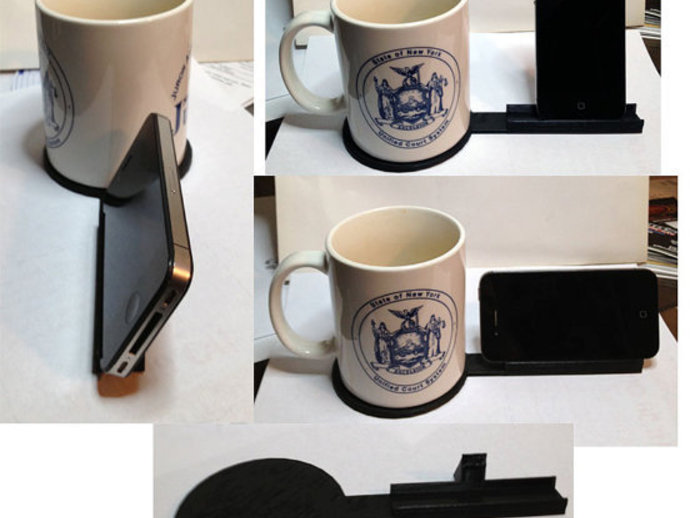 Coffee Coaster and iPhone Holder for Desk **UPDATED VERSION