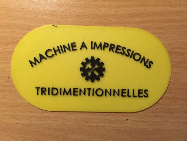 Plaque "machine à impressions tridimensionnelles"
