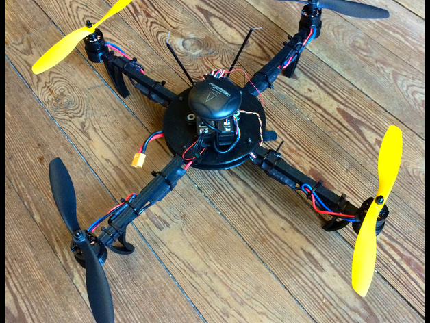 3D printed quadrotor with wood arms.