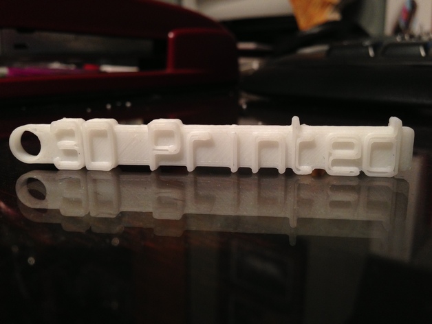 '3D Printed' keychain
