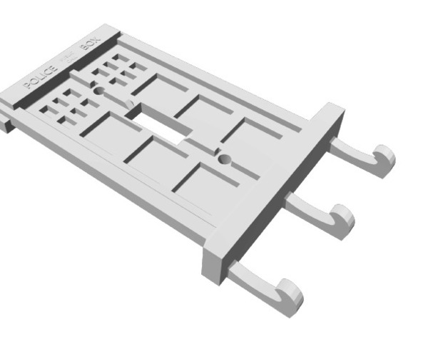 Tardis Light Switch plate with key hooks