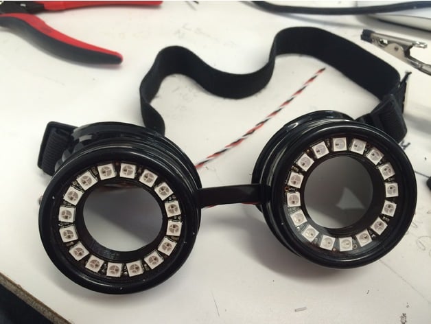 NeoPixel ring mount for goggles