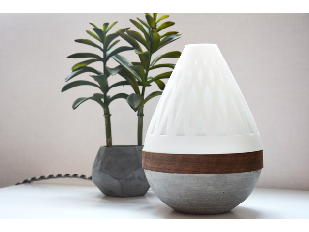 Teardrop Lamp (3D Printed Components, Concrete + Wood Veneer Build)