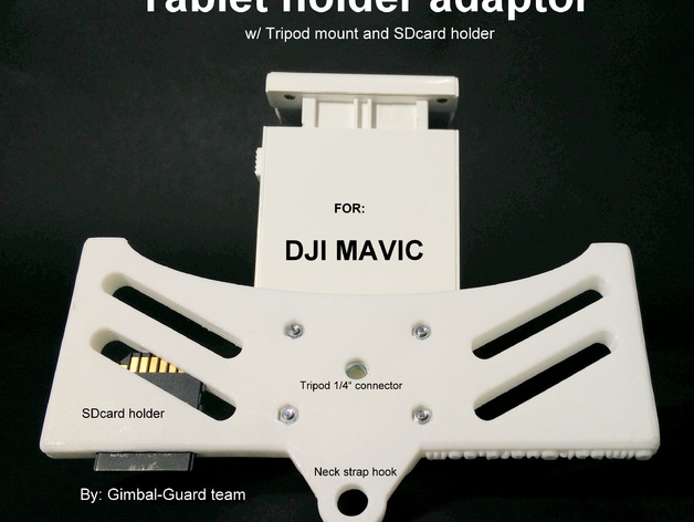 DJI Mavic Tablet holder adaptor with tripod connector and sdcard holder