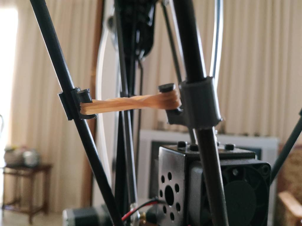 Kossel Delta Linear Rod clips for elastic band