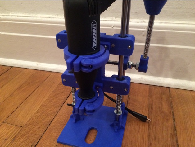 Minicraft MB1012 drill press, customizable clamps and quick release