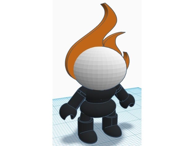 Cartoon Figure Flaming Skull Guy