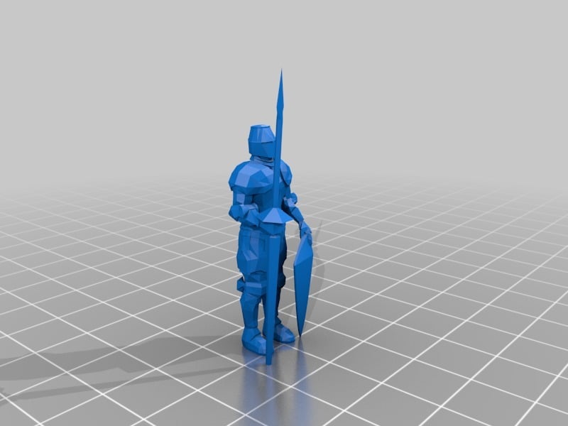 28mm_knight_with_spear_and_shield(lowpoligon)