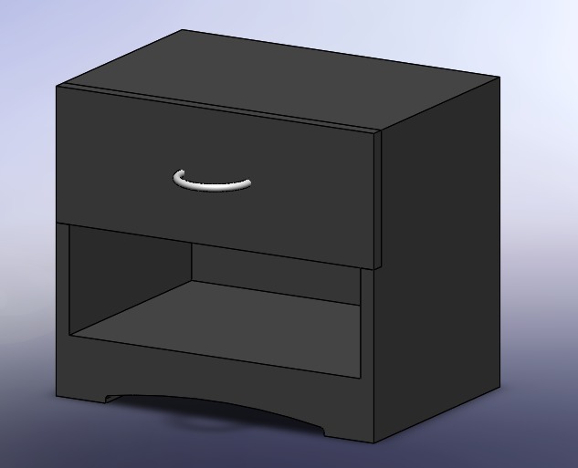 Realistic Night Stand (Full Size - MUST scale down to ~5-10% depending on size of dolls)