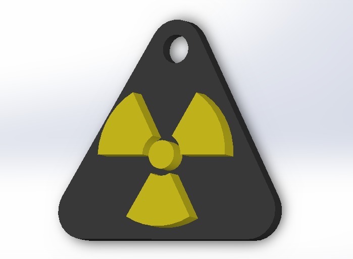 Keychain radioactive symbol (5 version)