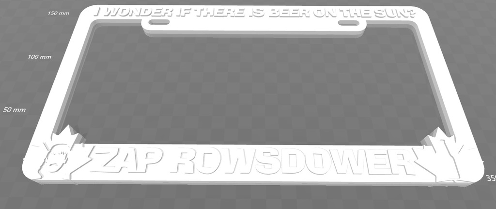 Zap Rowsdower - I Wonder If There Is Beer On The Sun, license plate frame, MST3K