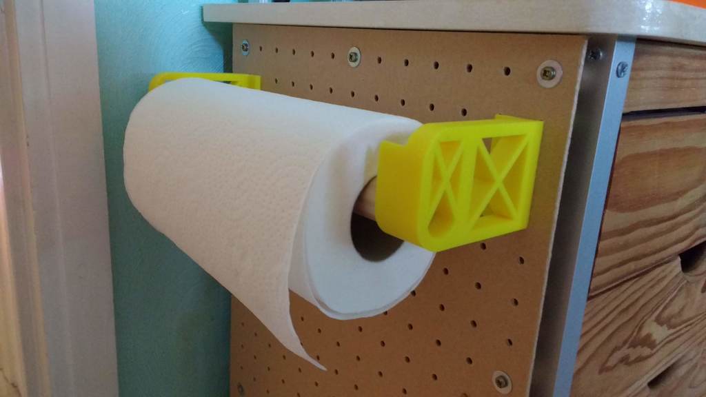Pegboard Paper Towel Holder for 25mm rod