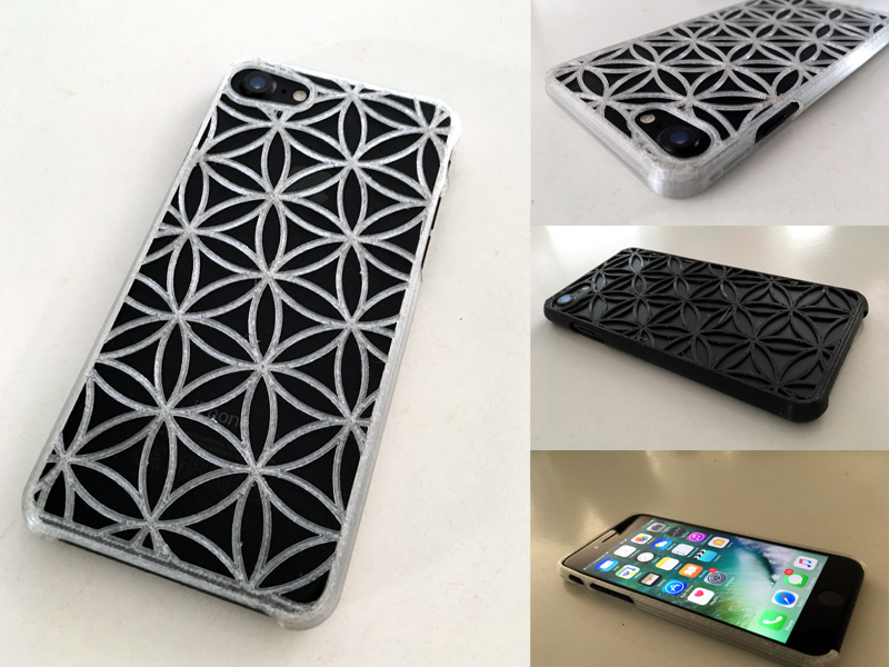 Very thin iPhone 7 case with tactile feel - Flower of Life design