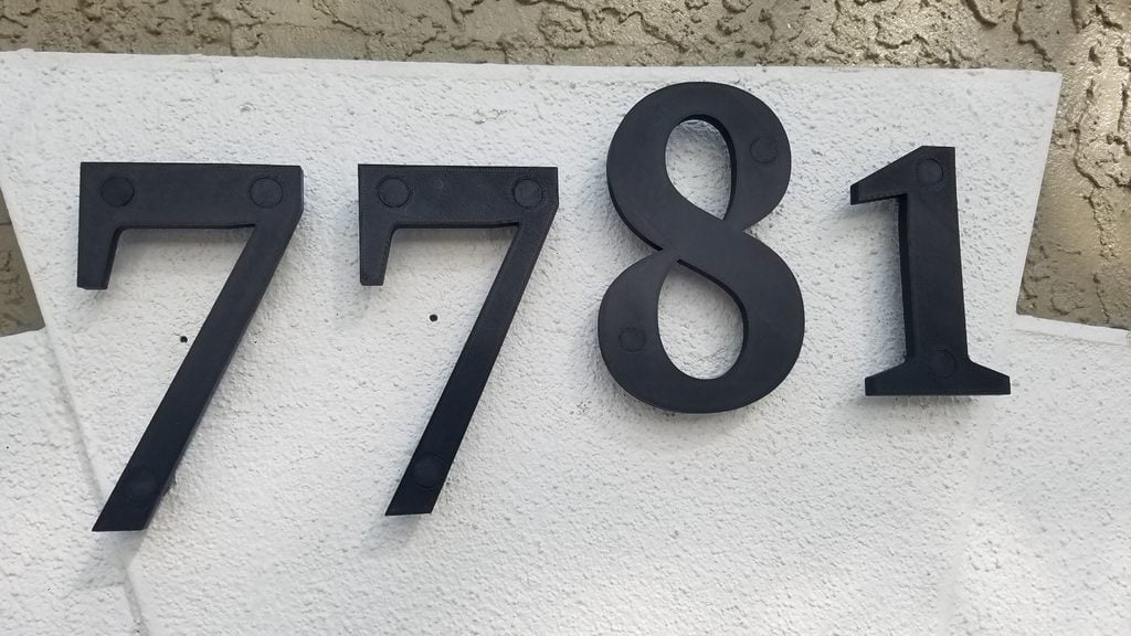 House Numbers With Spacers - Sitka Font