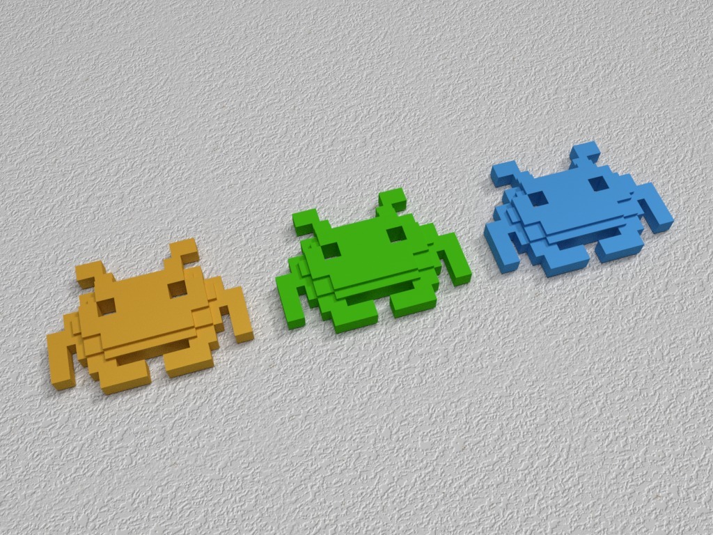 3D Space Invader Art
