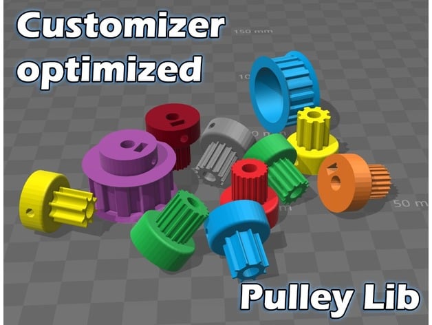 Parametric Pulley Library - Customizer Optimized