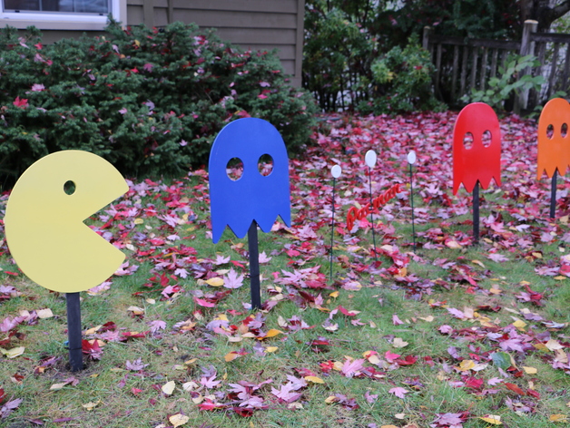 Pacman Yard Art (Stakes Included) CNC or Large Format 3DP