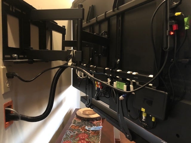 Wall Mounted TV component and cable management