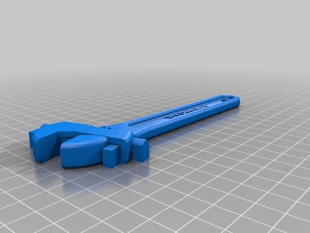 Fully assembled 3D printable wrench (With mouse ear at the centre hole)