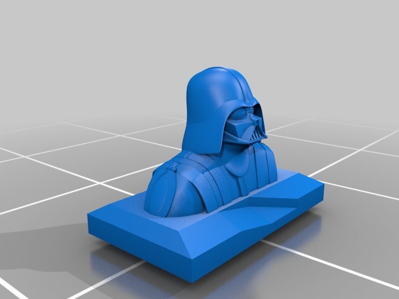 Darth Vader Bust On Plaque For 3D Printing