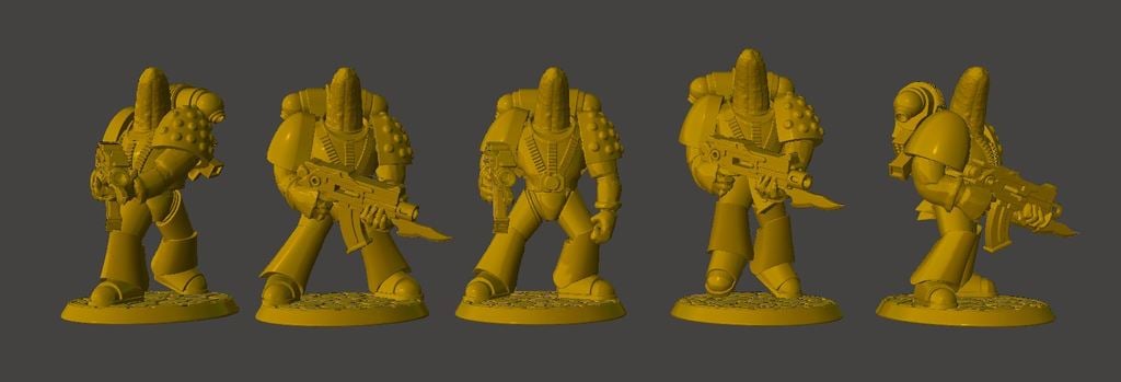  Tactical Banana Space Knights Squad in Power Armour