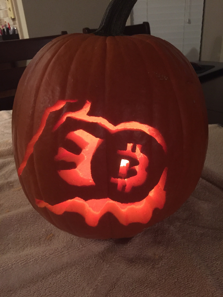 Bitcoin Pumpkin Carving Stencil