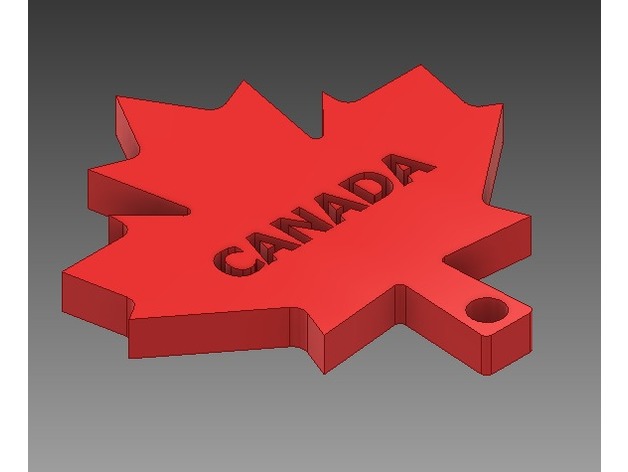 Recessed Canada Leaf Flag Keychain
